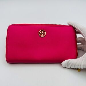 Tory Burch Zip Around Pink Wallet